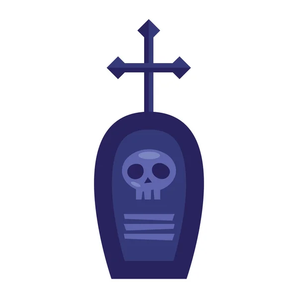 Halloween cementerio de piedra aislado icono — Vector de stock