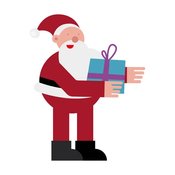 Regalo de navidad santa claus lifting regalo — Archivo Imágenes Vectoriales