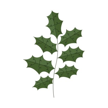 Yapraklı mutlu noel şubeleri