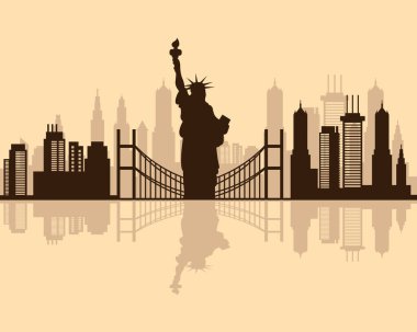 Şehir manzarası New York Skyline sahne simgesi