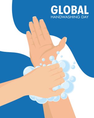 Harflerle ve köpüklerle küresel temizlik günü kampanyası