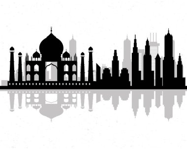 Şehir manzarası Hindistan 'ın ufuk çizgisi sahne simgesi