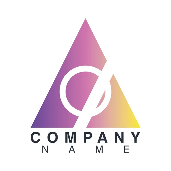 Nom de l'entreprise emblème avec triangle violet — Image vectorielle