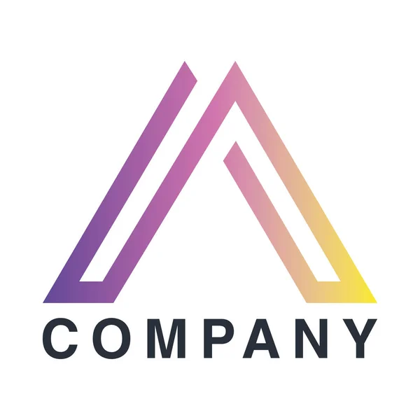 Emblème de l'entreprise avec figure triangle — Image vectorielle
