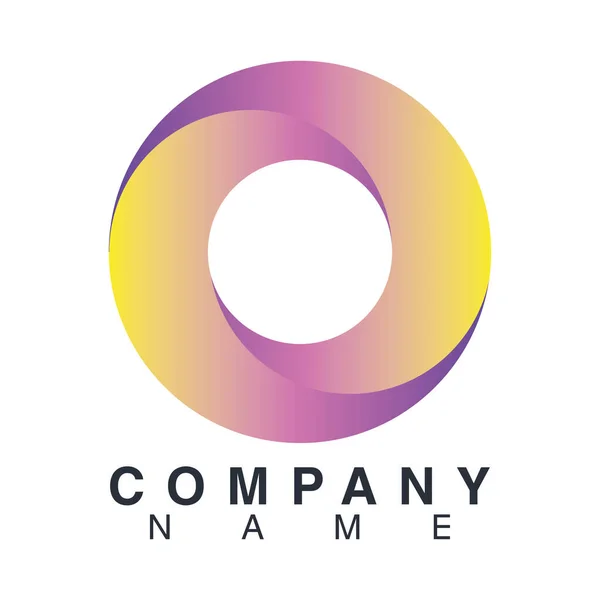 Nom de l'entreprise emblème avec lettre o — Image vectorielle