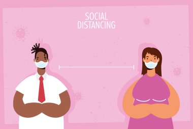 Irklar arası çift, sosyal mesafeli karakterler üzerinde çalışıyor.