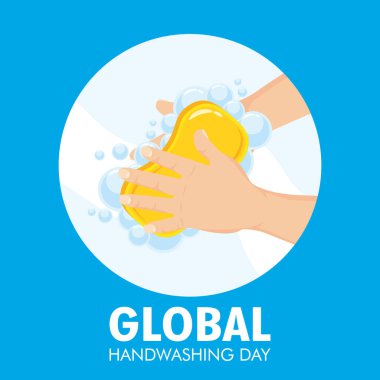 Genel çerçeveli sabun kalıbıyla küresel el yıkama günü kampanyası