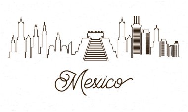 Şehir manzarası Meksika ufuk çizgisi sahne simgesi