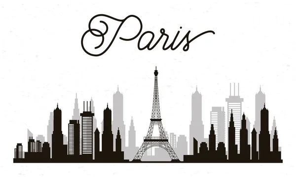 Cityscape paris skyline scene icon — Stock Vector