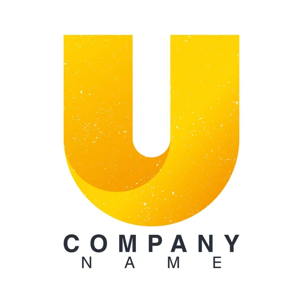 Nom de l'entreprise emblème avec lettre u — Image vectorielle