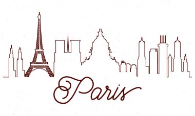 Şehir manzarası Paris ufuk çizgisi sahne simgesi