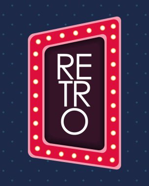 Işık kare kare çerçeve içinde retro kelime