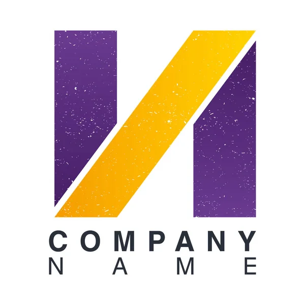 Nom de l'entreprise emblème avec lettre n — Image vectorielle