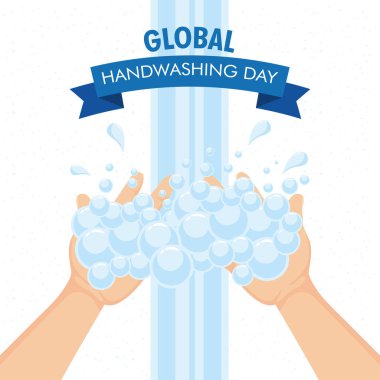 Kurdeleli ve köpüklü küresel el yıkama günü kampanyası