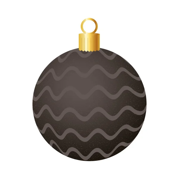 Heureux joyeux noël boule noire pendaison — Image vectorielle