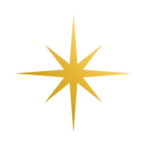 Złoty gwiazda dekoracji forma izolowana ikona — Wektor stockowy