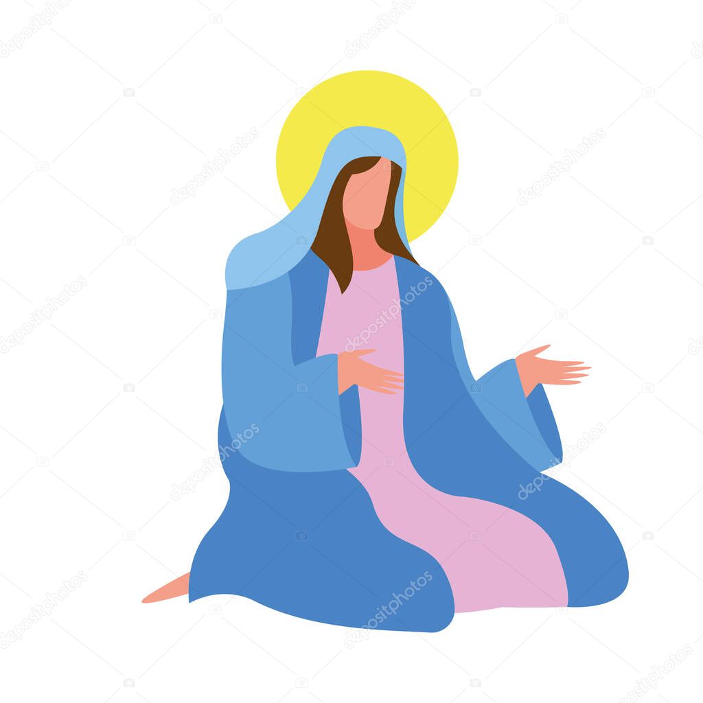 mary virgin manger character icon