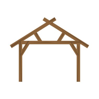 Ahşap ahır ikonu izole edilmiş