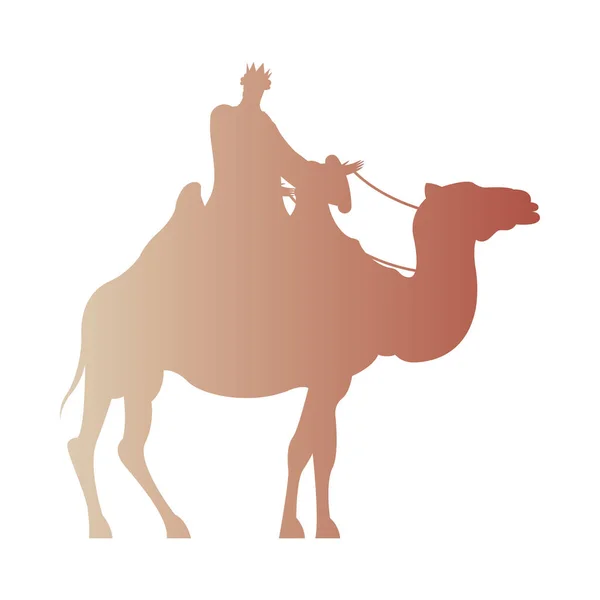 Мудрі чоловіки в характері силуетів верблюдів — стоковий вектор