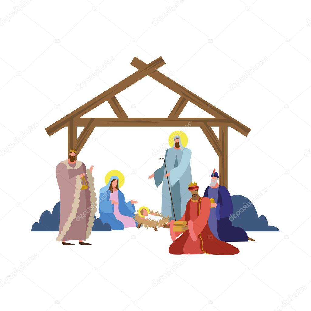 holy family and wise kings mangers characters scene