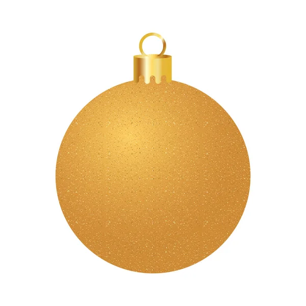 Happy merry christmas golden ball — Stock Vector