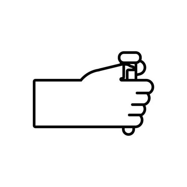 Hand met tube test lijn stijl pictogram — Stockvector