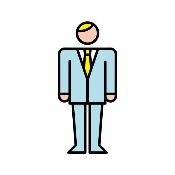 Zakenman avatar karakter pictogram — Stockvector