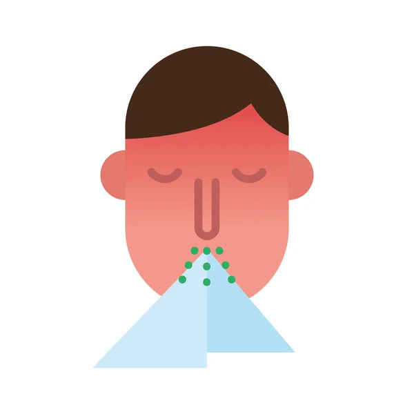 Persona estornudando icono de estilo plano — Archivo Imágenes Vectoriales