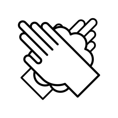 Eller yıkama çizgisi tarzı simge