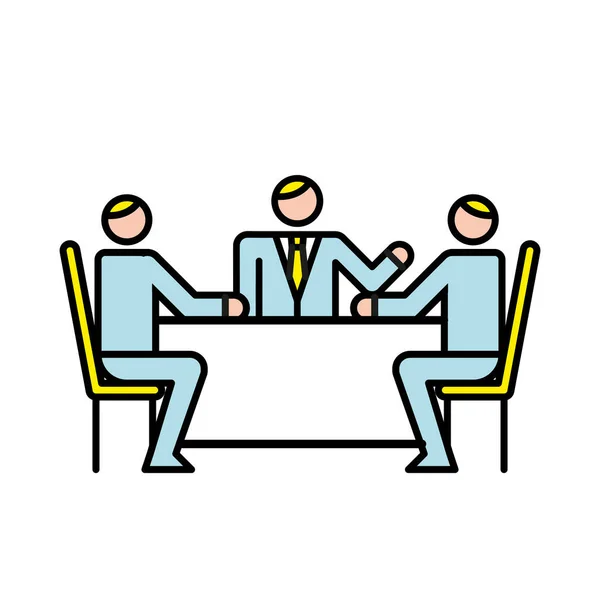 ビジネスマンアバター文字テーブルの労働者 — ストックベクタ