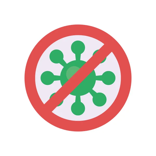 Stop covid19 virus particle flat style — Stock Vector