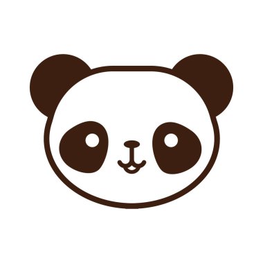 Sevimli küçük ayı panda kawaii hayvan çizgisi tarzı