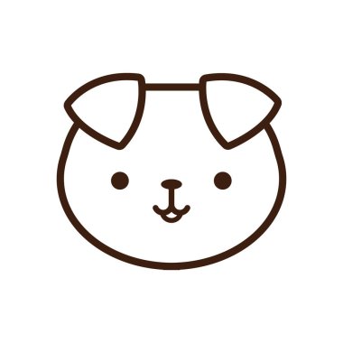 Şirin küçük köpek Kawaii hayvan çizgisi tarzı