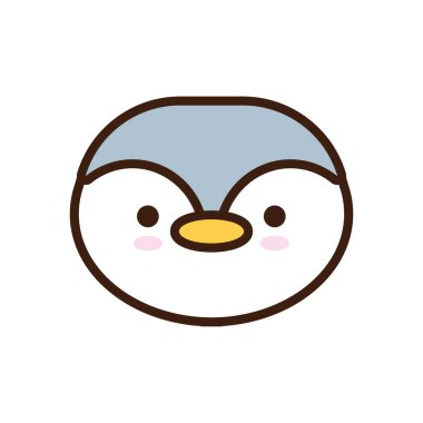 Sevimli küçük penguen Kawaii hayvan kuyruğu ve doldurma stili