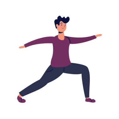 Genç adam egzersiz yapıyor.