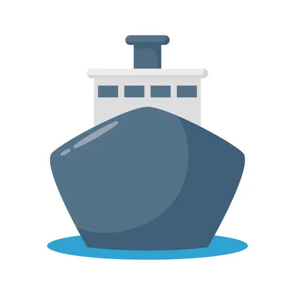 Crucero barco icono de estilo plano — Vector de stock