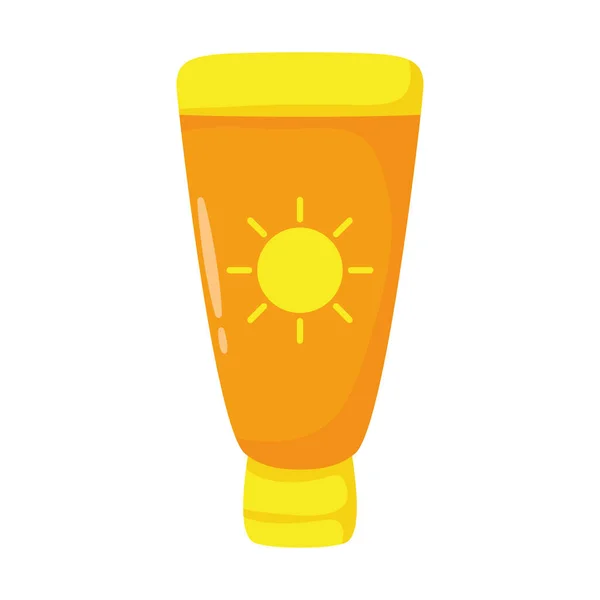 Sun blocker tube flat style icon — Stock Vector