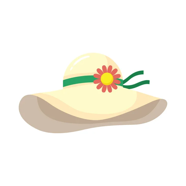 Sombrero de verano accerssory icono de estilo plano — Archivo Imágenes Vectoriales