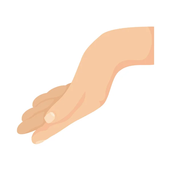 Mains humain réception isolé icône — Image vectorielle