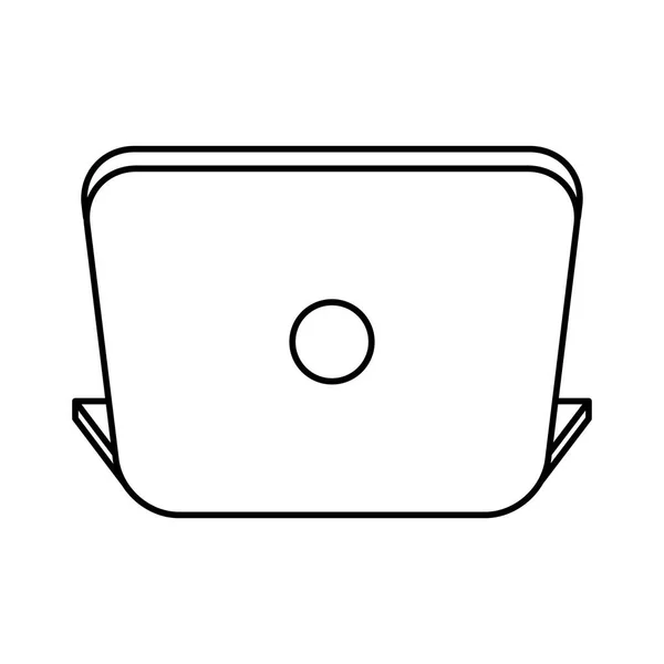 Laptop computador portátil dispositivo de volta estilo de linha — Vetor de Stock