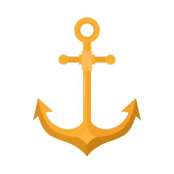 Anchor sea symbol flat style icon — Stock Vector