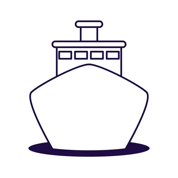 Εικονίδιο στυλ γραμμής κρουαζιέρας πλοίου — Διανυσματικό Αρχείο