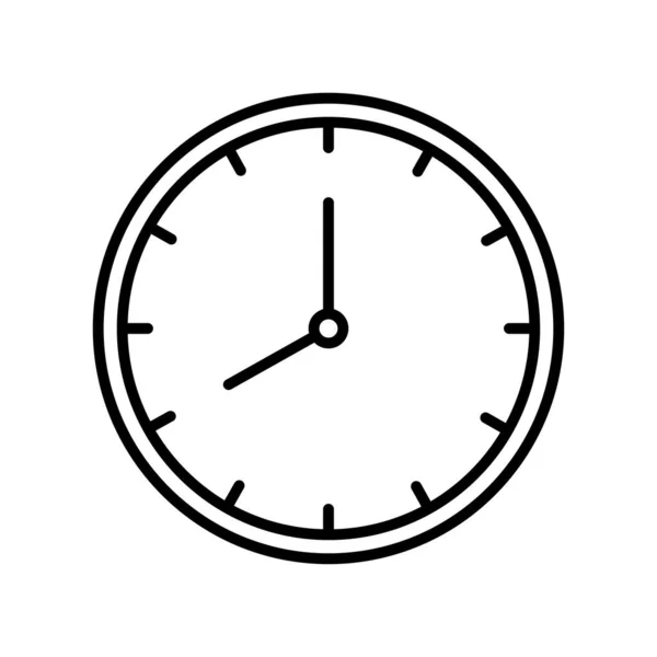 Temps montre horloge ligne style icône — Image vectorielle
