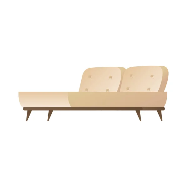 Bett komfortable Möbel isoliert Symbol — Stockvektor