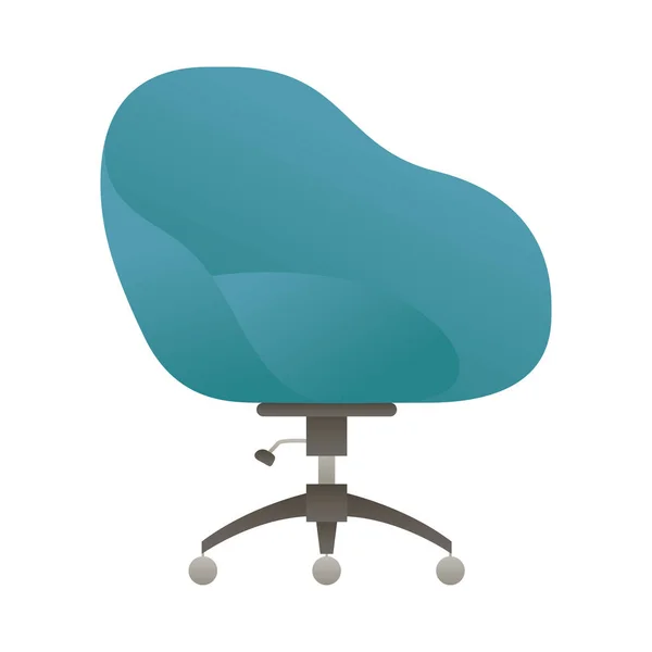 Elegant kontor blå stol möbler isolerad ikon — Stock vektor