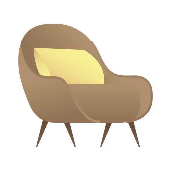 Canapé avec coussin forniture maison icône isolée — Image vectorielle