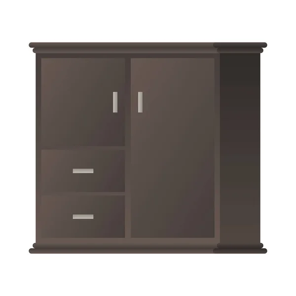 Armario casa muebles aislados icono — Vector de stock