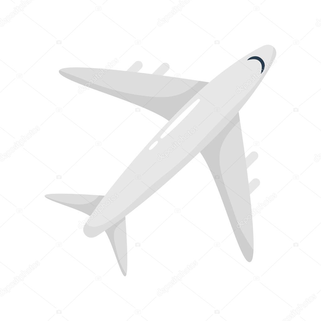 airplane flying flat style icon