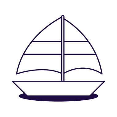 yelkenli gemisi çizgisi simgesi