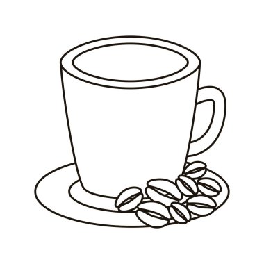 Kahve fincanı, tahıl çizgisi ikonu.